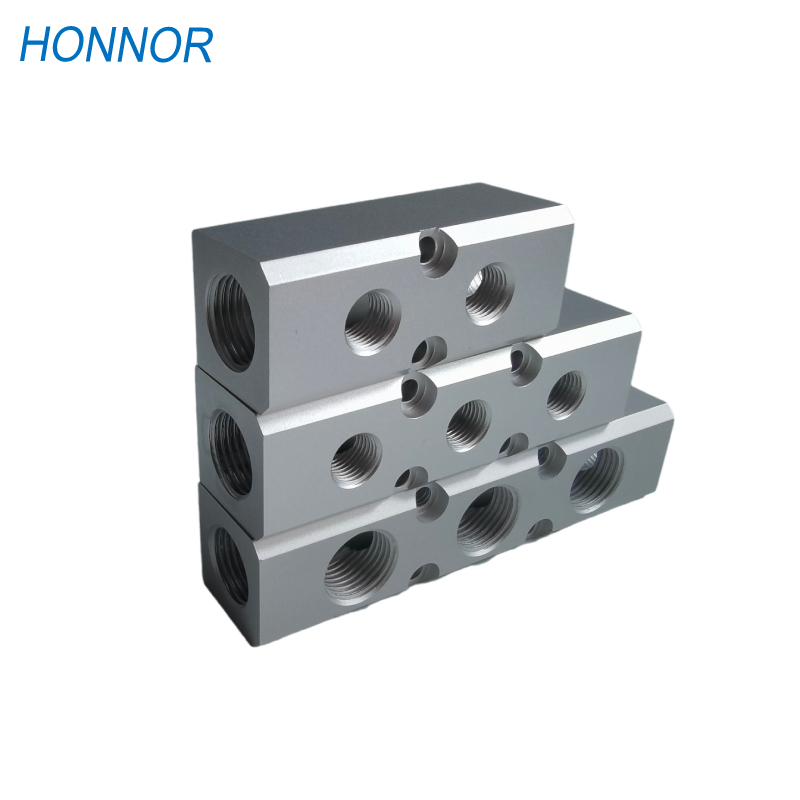 HONNOR鸿诺 FR多管路分气排气块 气路分配器 气路分流排分气块 带安装孔